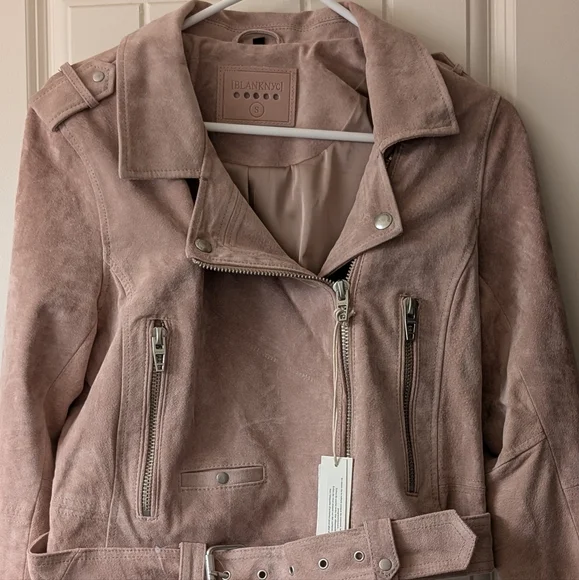 NWT BlankNYC Suede 100% Leather Moto Jacket in Desert Rose SMALL MSRP $198 - Picture 5 of 11